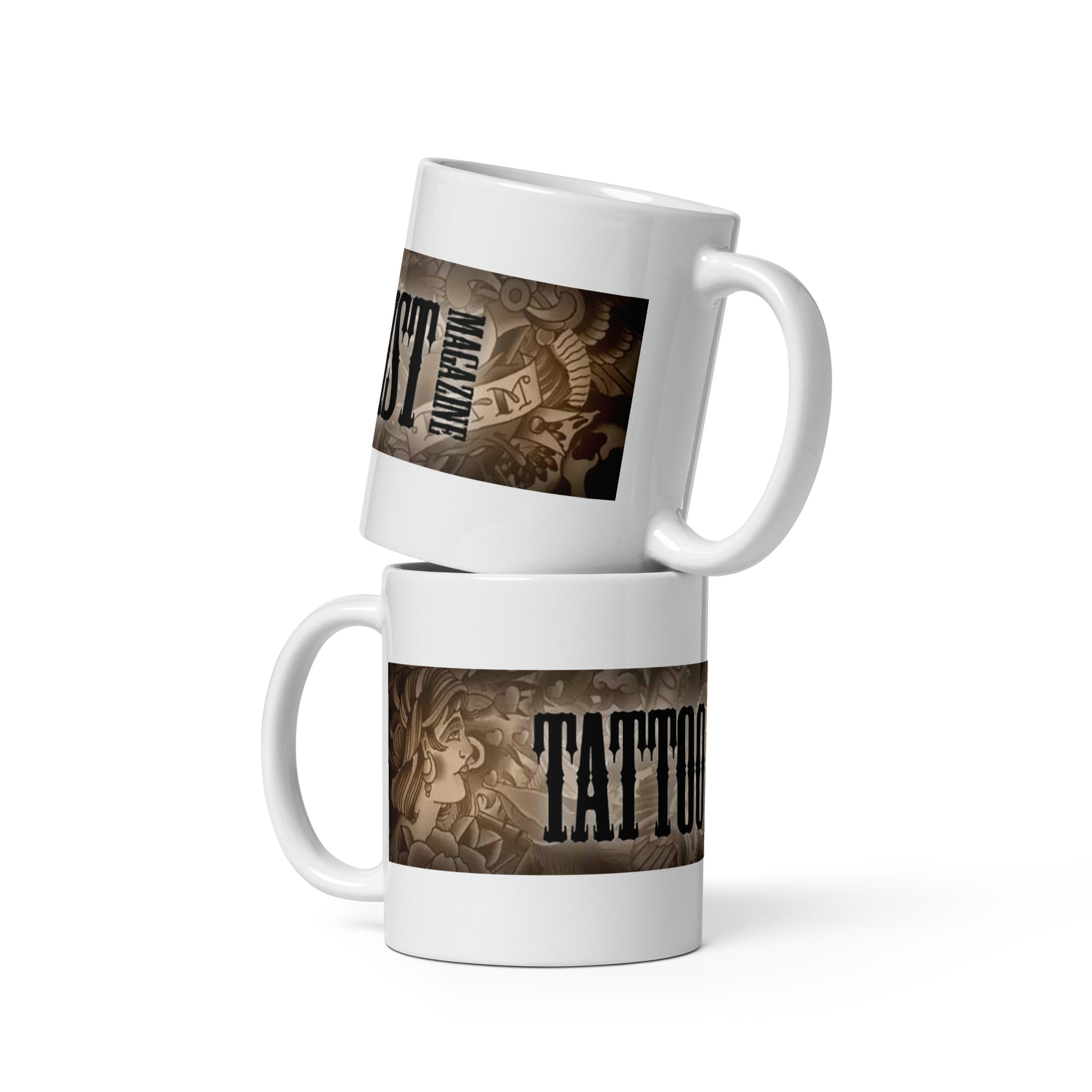White glossy mug